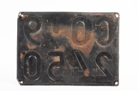 NUMBER PLATE: A circa late 1950s or early 1960s Italian number plate, Como region 'CO 92450' [Location: Melbourne] - 2