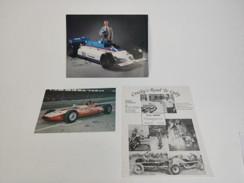 AMERICAN RACING: Three items pertaining to American Auto Racing. Cocky Wright, Duane Carter signatures