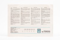 DE TOMASO: A De Tomaso Mangusta two page double sided sales brochure, colour pictures, multi language specifications to rear page [Location: Melboure] - 2