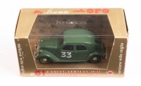 LANCIA: A Brumm 1:43 scale 1947 Lancia Aprilia (R61) as driven at the Mille Miglia in green paintwork in original box [Location: Melbourne]