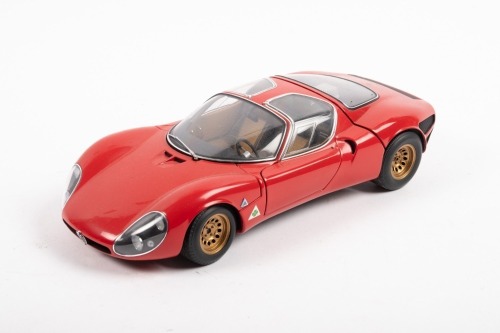 ALFA ROMEO: A highly detailed Autoart 1:18 scale 1967 Alfa Romeo 33 Stradale Prototype model in red paintwork, with opening features [Location: Melbourne]