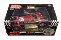 ALFA ROMEO: A 1:18 scale Bburago Alfa Romeo 8C Monza (1931) in Mille Miglia livery, within box [Location: Melbourne]