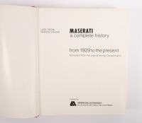 MASERATI: 'Maserati - A Complete History from 1926 to the Present', by Luigi Orsini & Franco Zagari, hardcover book, published 1980 [Location: Melbourne] - 2