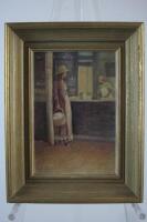 BRUCE MALLOCH: An oil on board painting titled 'The Farmer's Wife'