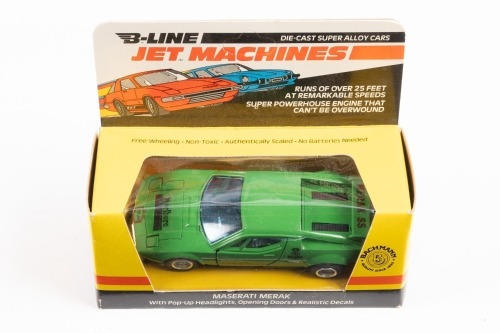 MASERATI: A 1:43 scale Maserati Merak 'Jet Machine' pull back model car by B-Line, within original packaging, c1980s [Location: Melbourne]