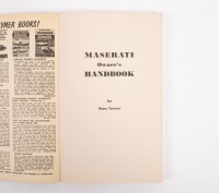 MASERATI: 'Maserati Owner's Handbook', by Hans Tanner, published by Floyd Clymer, 1962 [Location: Melbourne] - 2