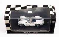 MASERATI: A Minichamps 1:43 scale 1960 Maserati Tipo 61, winner at 1000km race at Nurburgring, limited edition of 3024 units in original box [Location: Melbourne]