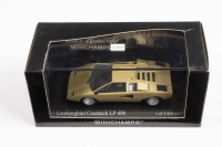 LAMBORGHINI: A Minichamps 1:43 scale Lamborghini Countach LP400 in gold metallic paintwork in original box [Location: Melbourne]