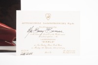 LAMBORGHINI: An early 1990s Lamborghini Diablo sales brochure, three fold-out pages on thick, glossy stock paper, in Italian & English [Location: Melbourne] - 2
