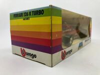 FERRARI 126K: A 1:24 scale model die-cast Burago 126K Turbo Formula One car, in original packaging [Location: Sydney] - 5