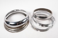 HEADLAMP RIMS: A group of assorted headlamp chrome surround rims, includes some Carello & Marchal items thought to suit some Ferrari models [Location: Melbourne]