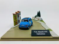 FIAT: A 1:43 scale model diorama by Hachette with a Fiat Abarth 595 Gattafoni, in plastic display case [Location: Sydney]