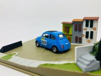 FIAT: A 1:43 scale model diorama by Hachette with a Fiat Abarth 595 Gattafoni, in plastic display case [Location: Sydney] - 4