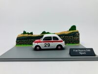 FIAT: A 1:43 scale model diorama by Hachette with a Fiat Nuova 500 Sport, in plastic display case [Location: Sydney]