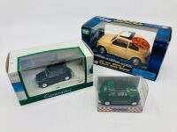 FIAT: A group of die-cast models of the 500, in original packaging [Location: Sydney]