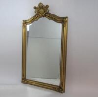 MIRROR: A large giltwood overmantle mirror, 132cm high