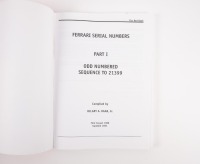 FERRARI: A softcover book 'Ferrari Serial Numbers - Part I - Odd Numbered Sequence to 21399' by Hilary A. Raab Jr. [Location: Melbourne] - 2