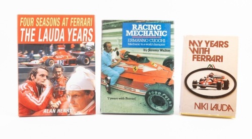 NIKI LAUDA: Three hardcover books relating to Niki Lauda at Ferrari [Location: Melbourne]