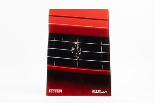 FERRARI 512 TR: A 1993 dated Ferrari 512 TR sales brochure, on gloss stock paper with fold-out pages featuring photos & diagrams [Location: Melbourne]