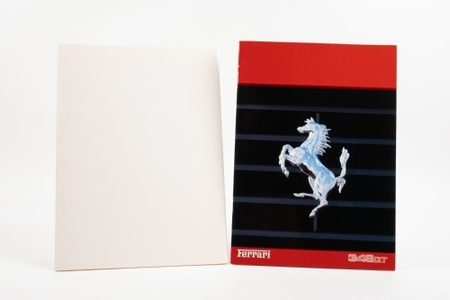 FERRARI 348: A 1993 dated Ferrari 348 GT sales brochure booklet, 30 pages on glossy, thick stock paper, publication No.788/93 [Location: Melbourne]