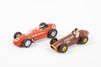 FERRARI: A circa 1950s Dinky Toys Ferrari racing car with driver, model No. 23H, unboxed, together with a Matchbox Models of Yesteryear 1:48 scale 1960 Ferrari Dino 246 V12, unboxed [Location: Melbourne]