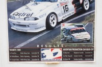 BATHURST 1990: A large laminated Bathurst 1990 Poster 'The Lion Tames The Mountain - V8 & V6 Victories at Bathurst 90' personally signed and inscribed 'To Mike' by Win Percy, measures 140cm high, 97cm wide. - 2