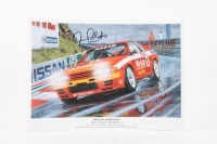 RICHARDS/SKAIFE: A print by Mike Harbar titled 'Pack of Arseholes' 1991 Tooheys 1000 Bathurst featuring the Nissan R32 GT-R Skyline of Jim Richards and Mark Skaife #1, signed by Jim Richards