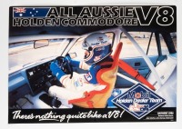 HDT: An original 1986 Bathurst Mobil Holden Dealer Team poster 'All Aussie V8 Holden Commodore', 33.5cm high, 48cm wide
