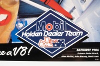 HDT: An original 1986 Bathurst Mobil Holden Dealer Team poster 'All Aussie V8 Holden Commodore', 33.5cm high, 48cm wide - 2