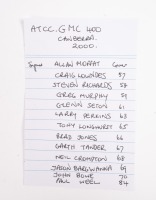 GMC 400: A V8 Supercars GMC 400 Canberra 2000 race programme, with two corporate passes, programme signed by multiple drivers, including Allan Moffat to cover, Lowndes, Richards, Murphy, Seton, Perkins, Longhurst, Jones, and five others to inside. - 20