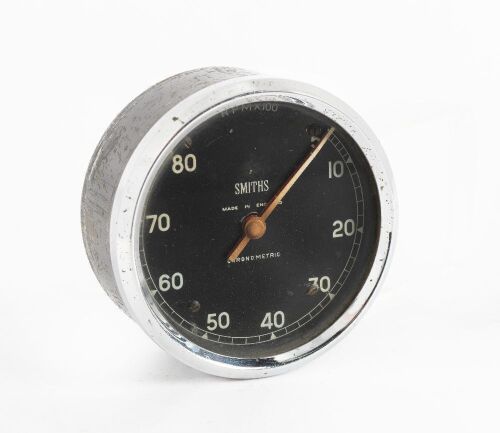SMITHS: A circa 1950s or 1960s Smiths RPM Chronometric 8000 RPM gauge, lens diameter 7cm, believed to have been used by Cooper