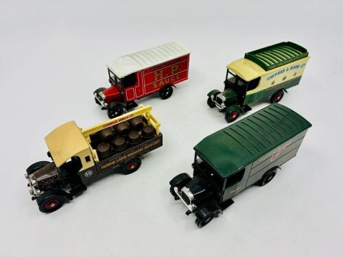CORGI: Four 1:43 scale models by Corgi of the Thornycroft Type A1 in different liveries.