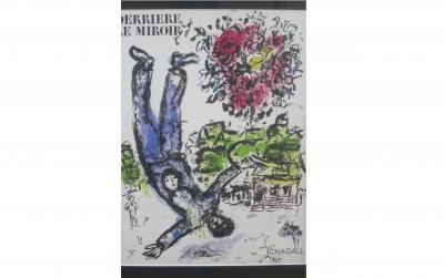 MARC CHAGALL: A colour lithographic reproduction titled 'Derriere Le Miroir'