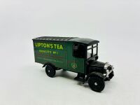 CORGI: Three 1:43 scale Corgi models including two Thornycroft Vans in different liveries and a 1915 Ford Model T Van [Location: Sydney] - 2