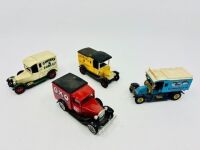 MATCHBOX: A quantity of 4 Matchbox Models of Yesteryear 1:43 scale models including a 1912 Ford Model T Van, a 1930 Ford Model A Van, a 1927 Talbot Van and 1910 Renault Type AG. [Location: Sydney]