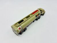 MAJORETTE: Two 1:60 scale Scania trucks by Majorette, one with tipper trailer and the other a Mobil tanker. [Location: Sydney] - 4
