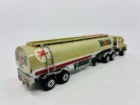 MAJORETTE: Two 1:60 scale Scania trucks by Majorette, one with tipper trailer and the other a Mobil tanker. [Location: Sydney] - 5