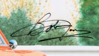 BOB JANE: An Auscar Alloy Wheels poster signed by Bob Jane with illustration of Bob Jane driving his Chevrolet Camaro in the ATCC of 1971/72, 49.5cm high, 69.5cm wide - 2