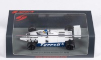 TYRRELL 011: A Spark 1:43 scale Tyrrell 011, as raced by Slim Borgudd in the South African GP 1982