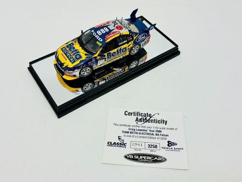 2 · FORD: A 1:43 scale model by Classic Carlectables of the #888 Betta Electrical Ford BA Falcon driven by Craig Lowndes in the 2005 V8 Supercars season, limited edition 2941/3250, complete with certificate of authenticity [Location: Sydney]