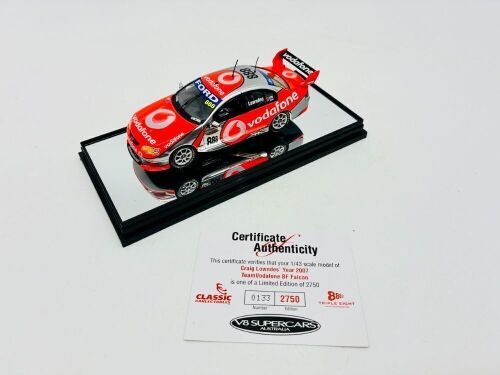 3 · FORD: A 1:43 scale model by Classic Carlectables of the #888 Team Vodafone Ford BF Falcon driven by Craig Lowndes in the 2007 V8 Supercars season, limited edition 0133/2750, complete with certificate of authenticity [Location: Sydney]