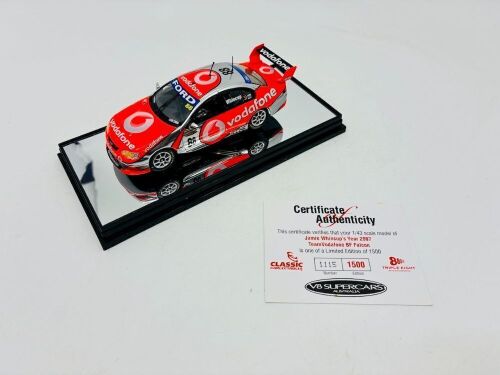 4 · FORD: A 1:43 scale model by Classic Carlectables of the #88 Team Vodafone Ford BF Falcon driven by Jamie Whincup in the 2008 V8 Supercars season, limited edition 0115/1500, complete with certificate of authenticity [Location: Sydney]