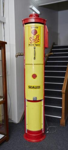 SHELL: c1920's Shell Mex gravity feed petrol bowser.