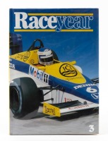 JOHN GOSS: 'Race Year' #3, 1986/1987 hardcover review book by Barry Naismith, signed by John Goss