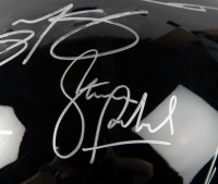 HOLDEN: A limited edition 43/50 commemorative full size helmet celebrating Holden's success at Bathurst over 50 years, helmet signed by eleven drivers including Steven Richards, Craig Lowndes, Greg Murphy and 8 others, helmet mounted to base and within pe - 11