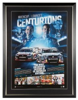 WHINCUP/LOWNDES: A limited edition 15/100 framed and glazed signed poster celebrating Whincup and Lowndes 'Centurions', measures 86cm high, 65cm wide.