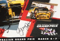 FORMULA ONE: A 1999 Formula One Grand Prix poster signed by a large quantity of celebrity personalities, measures 84cm high, 59.5cm wide - 2