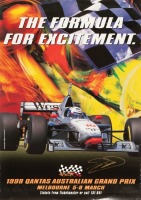 COULTHARD: A 1998 Formula One Grand Prix poster, as signed by David Coulthard, measures 84cm high, 59.5cm wide