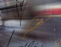 1998 GP: A 1998 Formula One Grand Prix Melbourne poster, signed by drivers including David Coulthard, Michael Schumacher, Jean Alesi, Mika Hakkinen and others - 3