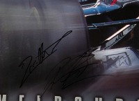 1998 GP: A 1998 Formula One Grand Prix Melbourne poster, signed by drivers including David Coulthard, Michael Schumacher, Jean Alesi, Mika Hakkinen and others - 6